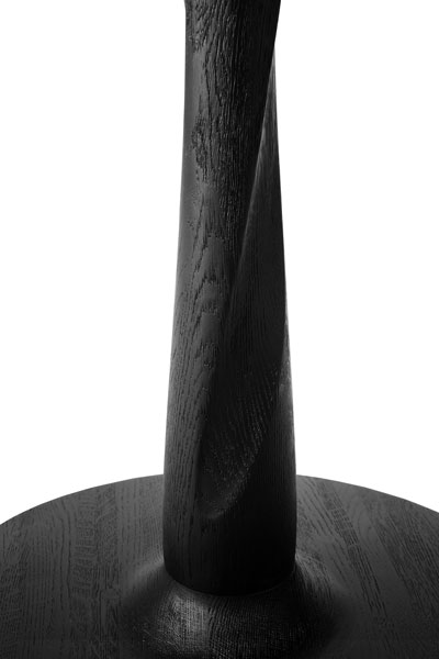 Pyöreä ruokapöytä Torsion 90 cm, musta tammi, matala 69 cm