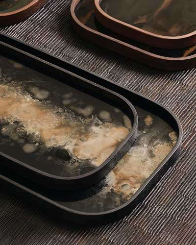 Tarjotin Black Organic Glass, rectangular XL