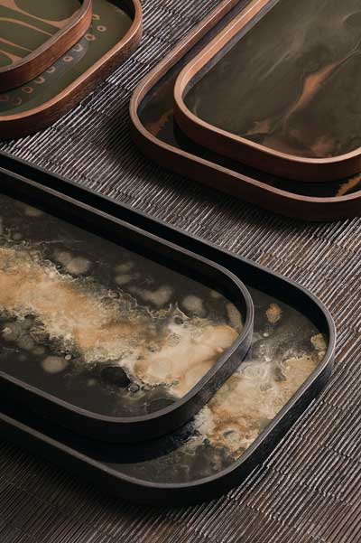 Tarjotin Black Organic Glass, rectangular L