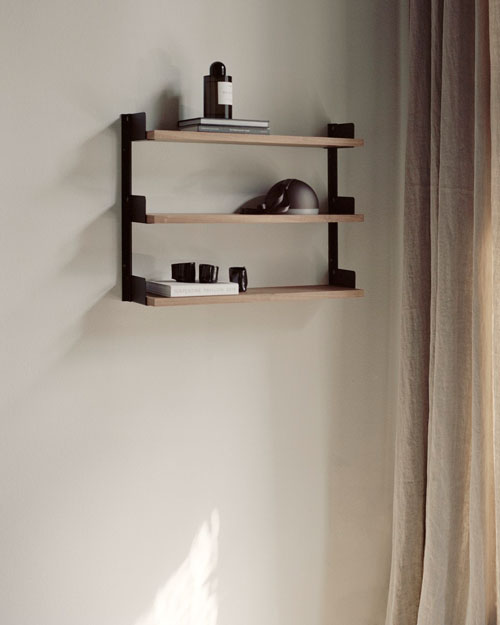 Seinähylly New Works Tea Shelf, Walnut/Black