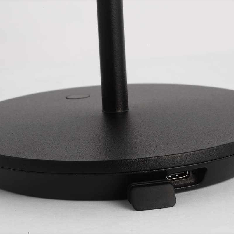 Ladattava pöytävalaisin Nevis, Black, ulkokäyttöön