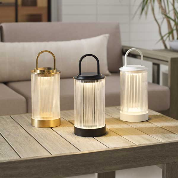 Ladattava pöytävalaisin Tawa, Natural Brass, ulkokäyttöön