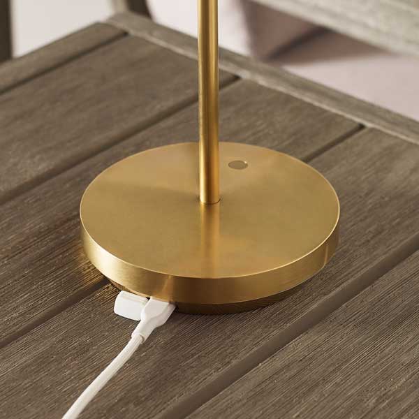 Ladattava pöytävalaisin Tepa, Natural Brass, ulkokäyttöön