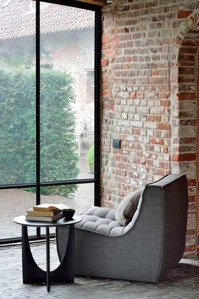 Sivupöytä Oak Geometric 51 cm, musta