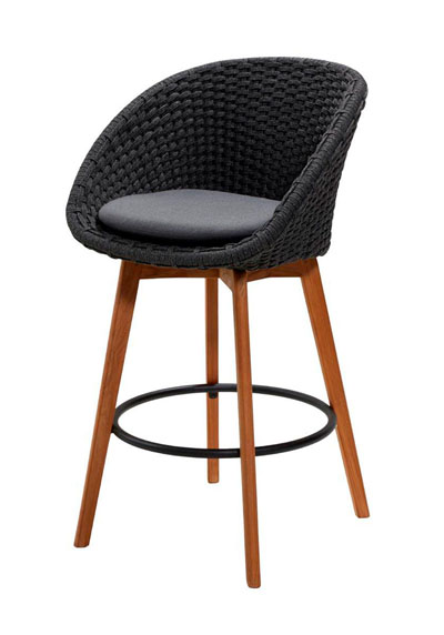 Istuintyyny Peacock-baarituoliin, Natté Grey