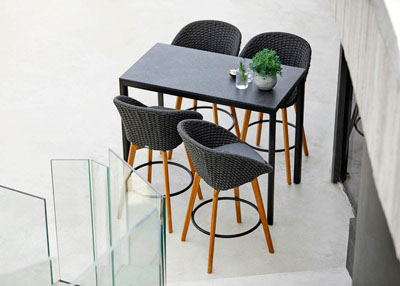 Istuintyyny Peacock-baarituoliin, Natté Grey