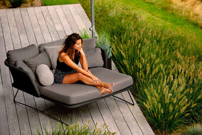 Daybed Horizon, musta-harmaa