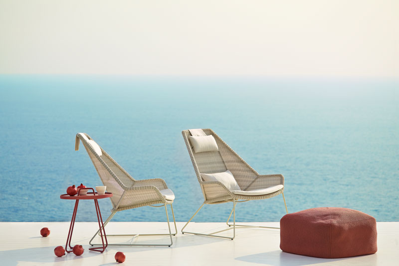 Korkeaselkäinen nojatuoli Breeze, White Grey