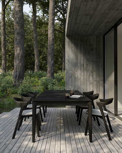 Tuoli Bok Outdoor, tiikki, musta