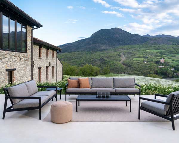 Nojatuoli Jack Outdoor, tiikki, musta, Mocha