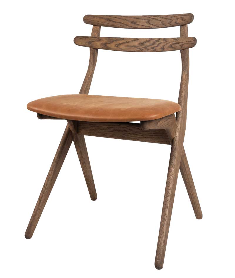 Tuoli Saks, tammi C12, nahkaverhoilu, Terra Soil