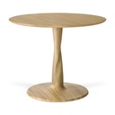 [ETHNI-50036] Pyöreä ruokapöytä Torsion 90 cm, tammi, matala 69 cm