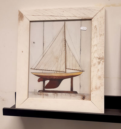 Taulu, purjelaiva Carter Brown 37 x 44 cm