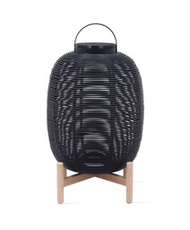 [VINCE-GI103W002S010] Aurinkokennolyhty Tika 69 cm, tiikkijalka, musta