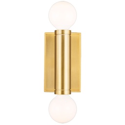 [VCC-TW1042BBS-EU] Seinävalaisin Beckham Modern Double Sconce, Brass