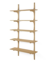 [ETHNI-51338] Seinähylly PI, viisi hyllytasoa 100 x 196 cm, tammi