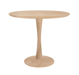 [ETHNI-50018---/A1223] Pyöreä ruokapöytä Torsion 90 cm, tammi