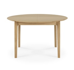 [ETHNI-51527---/A1801] Pyöreä jatkettava ruokapöytä Bok, tammi