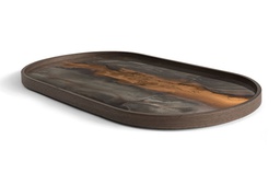 [ETHNI-20369-/F3486] Tarjotin Bronze Organic Glass M