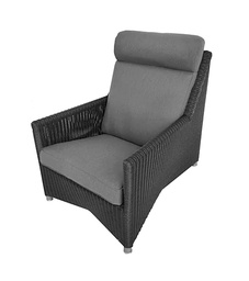 [CANE-8403-LGSG---/J1216] Korkeaselkäinen nojatuoli Diamond, Graphite