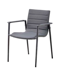 [CANE-8434-AITG---/J1241] Ruokapöydän tuoli Core käsinojilla, AirTouch, Grey