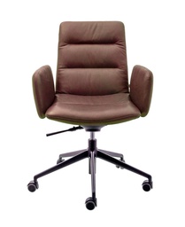 [KFF-1660-A5SR-BELO-1605-LPG3/B2034] Konttorituoli Arva Light keinulla, nahkaverhoilu, Coffee